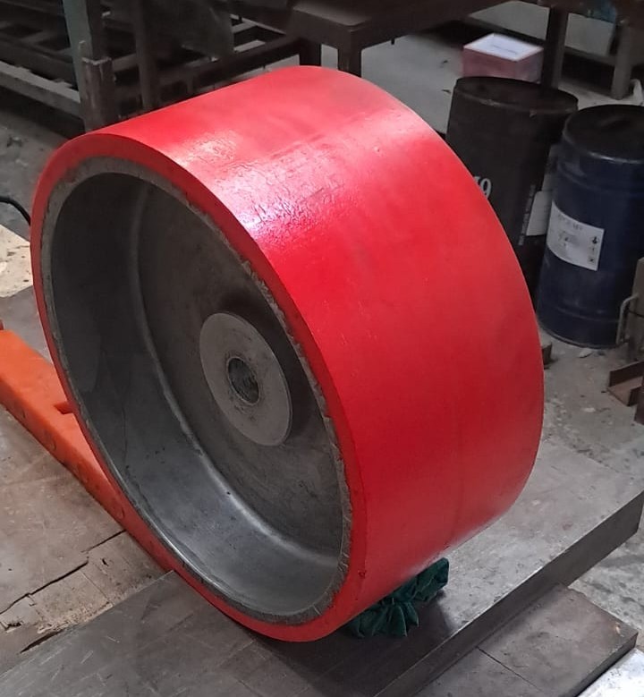 Polyurethane Coated Drive Wheel (commonly used in heavy-duty material handling equipment like forklifts or automated guided vehicles)